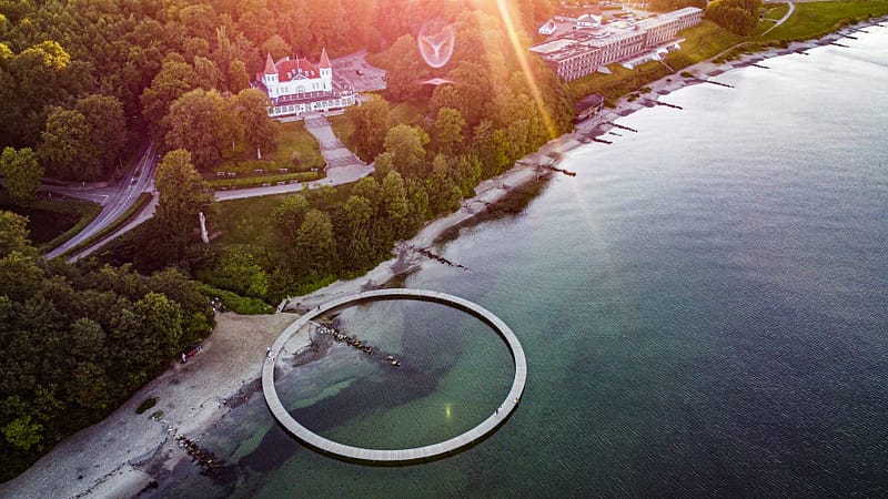 Aeiral photo of the never ending bridge